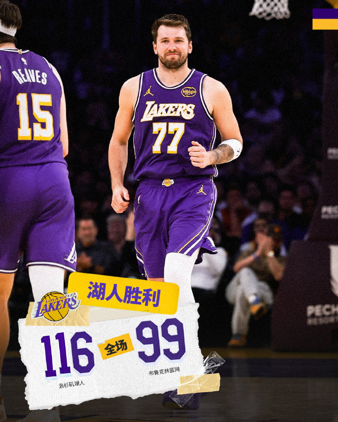 湖人双杀篮网终结10连败 东契奇41分遭禁赛